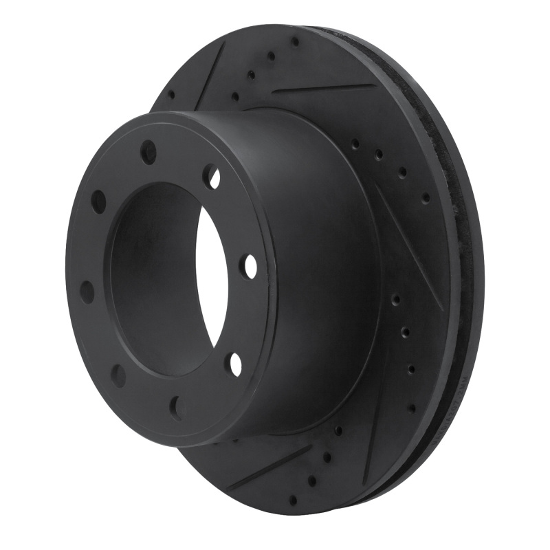 Ford F-250 Brake Rotor (1) - Rear Left - R1 Concepts - Drilled & Slotted - Black - `05-`12